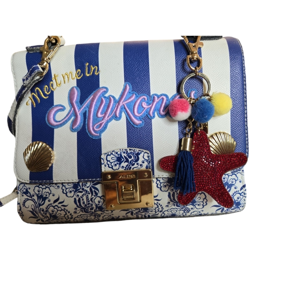 Aldo Mykonos Blue and White Crossbody